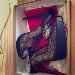Christian louboutin 140 crepe satin/lace
